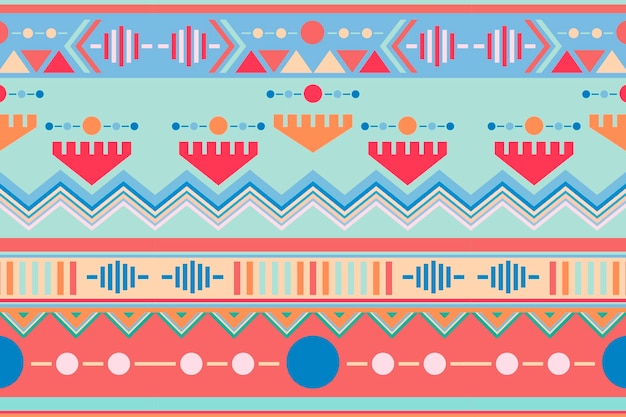Vector de fondo de patrón azteca tribal, diseño en colores pastel