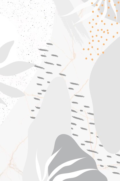 Vector de fondo de patrón botánico grisáceo de Memphis