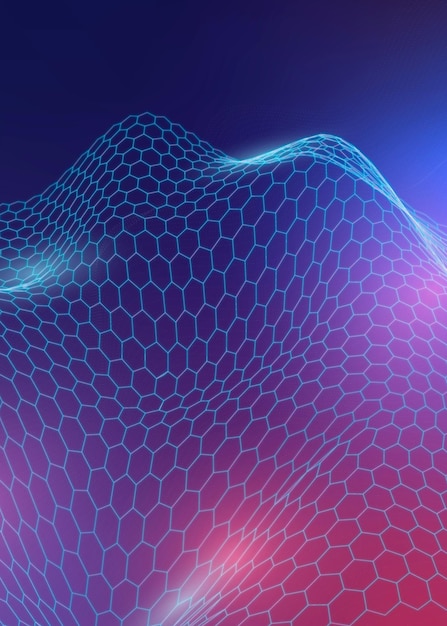 Vector de fondo de patrón de onda abstracta 3D azul