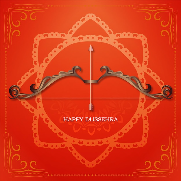 Vector gratuito vector de fondo religioso festival indio feliz dussehra de color rojo