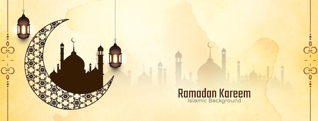 Vector de fondo religioso del festival islámico tradicional de ramadan kareem