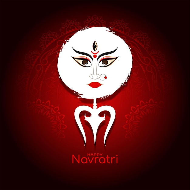 Vector de fondo rojo elegante tradicional feliz navratri festival