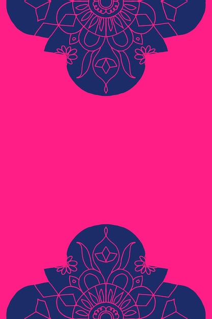 Vector de fondo rosa de mandala indio diwali