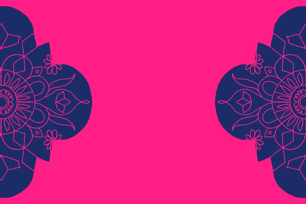 Vector de fondo rosa de mandala indio diwali