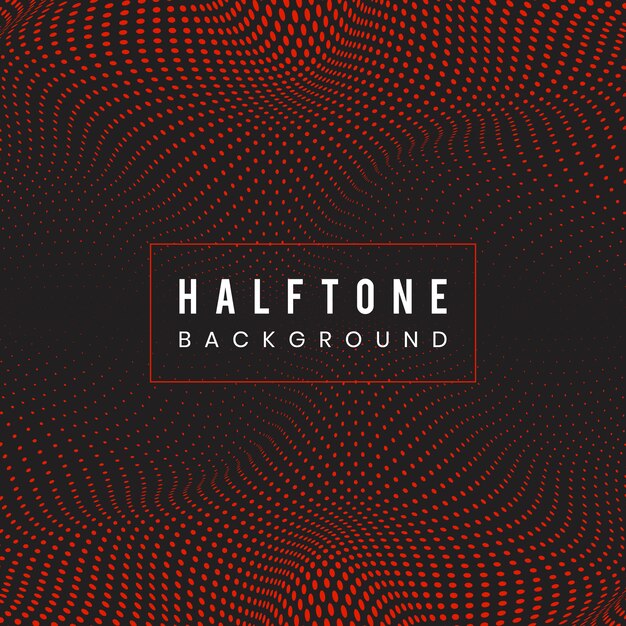 Vector de fondo de semitono ondulado rojo y negro