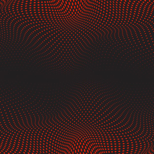 Vector de fondo de semitono ondulado rojo y negro