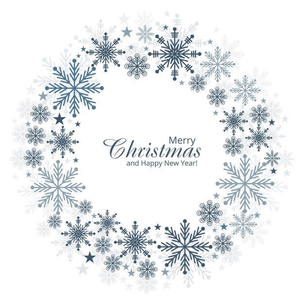 Vector de fondo de tarjeta de copos de nieve de Navidad y año nuevo