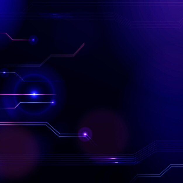 Vector de fondo de tecnología de redes futuristas en tono púrpura