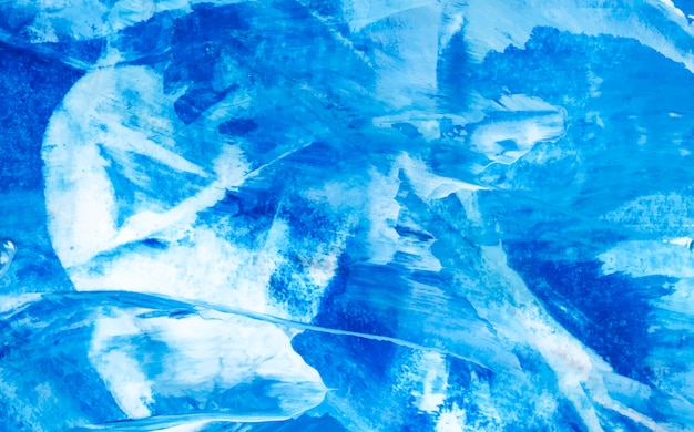 Vector de fondo con textura de trazo de pincel acrílico abstracto azul y blanco