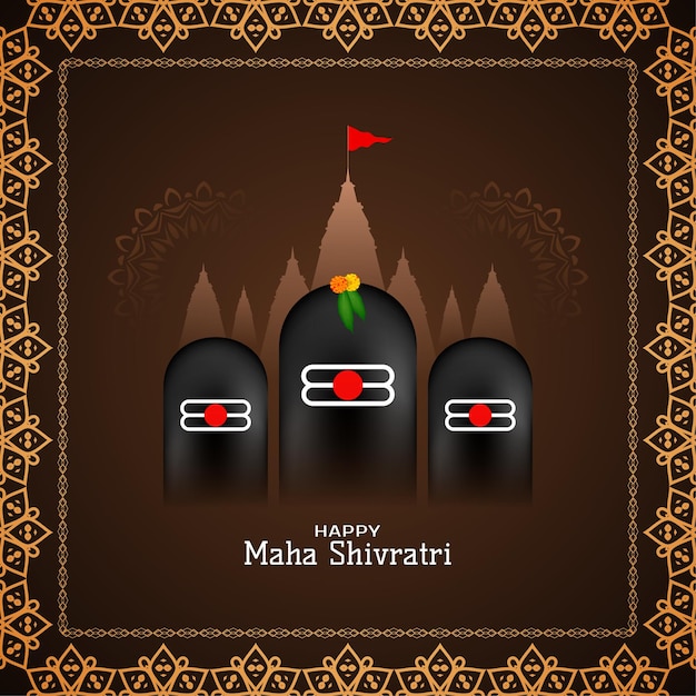 Vector gratuito vector de fondo tradicional de celebración del festival hindú maha shivratri feliz