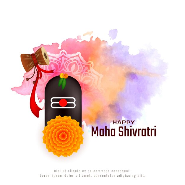 Vector de fondo tradicional de celebración del festival hindú Maha Shivratri feliz