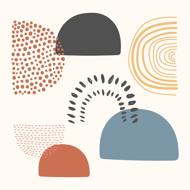 Vector de forma abstracta de Memphis en tono tierra