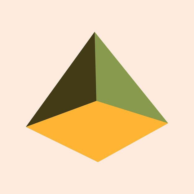 Vector de forma geométrica de pirámide verde retro