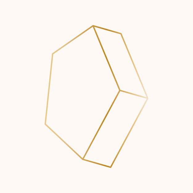 Vector de forma de prisma pentagonal de oro mínimo