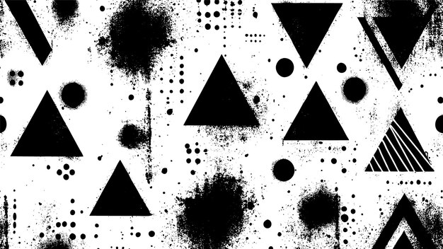 Vector de formas geométricas con pincel de tinta