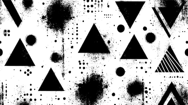 Vector de formas geométricas con pincel de tinta