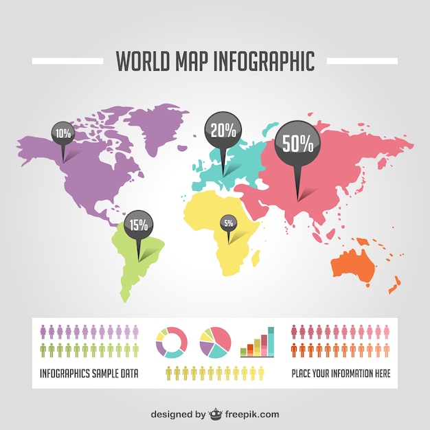 Vector gratuito vector geolocalización en el mundo