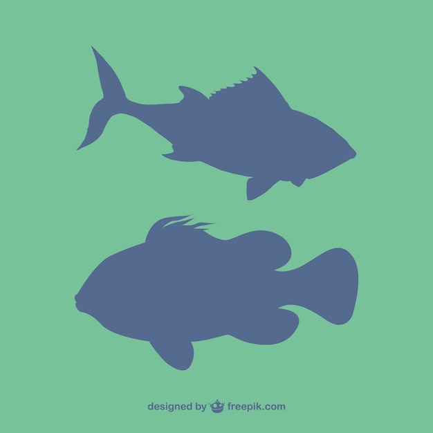 Vector gratuito siluetas de peces