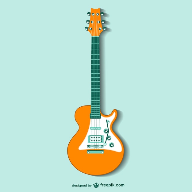 Vector gratuito vector de la guitarra retro