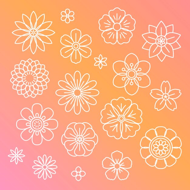 Vector de hermosas flores