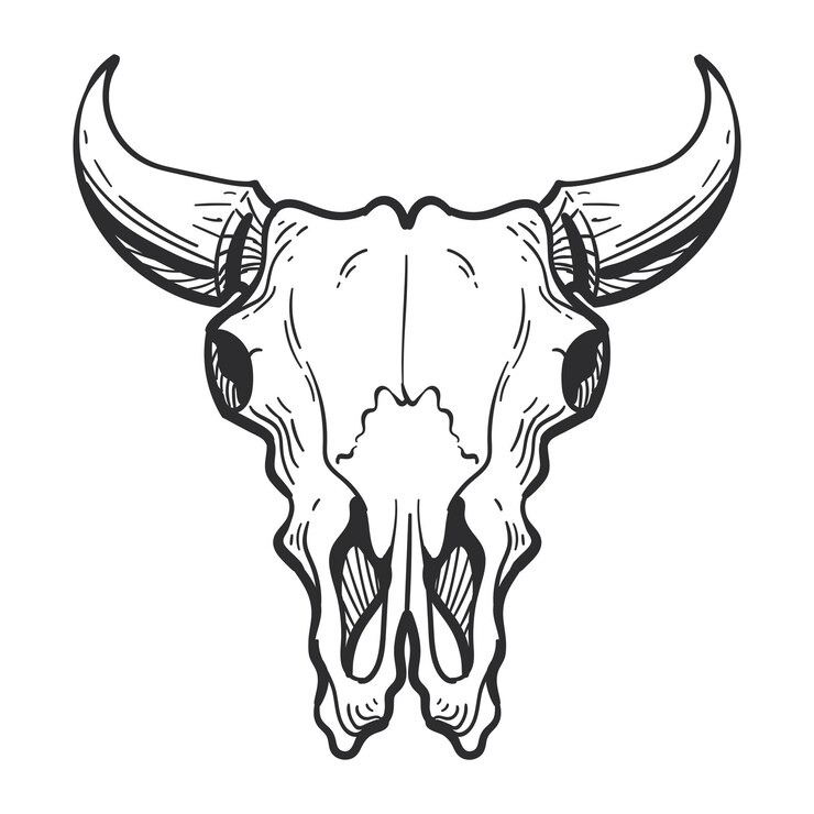 Vector gratuito vector de icono aislado de muerte de cráneo de toro