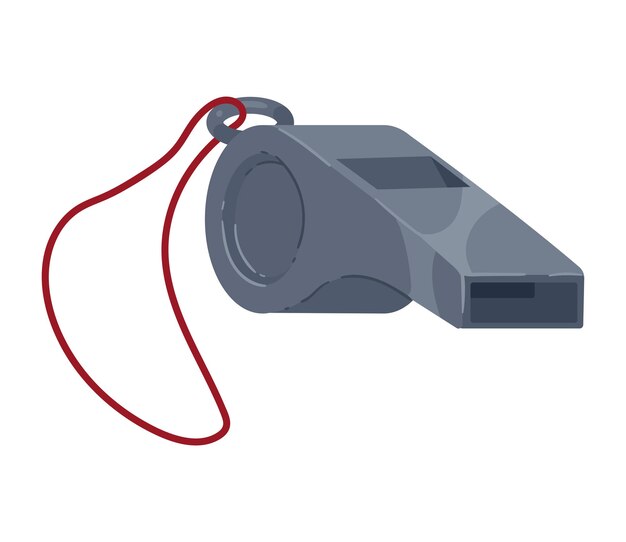 Vector de icono aislado del silbato del árbitro