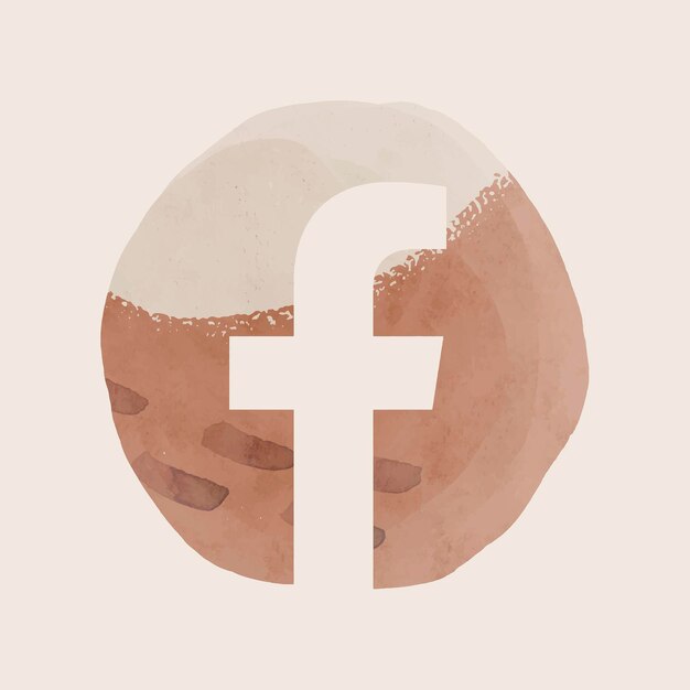 Vector de icono de aplicación de Facebook con efecto gráfico de acuarela. 2 DE AGOSTO DE 2021 - BANGKOK, TAILANDIA