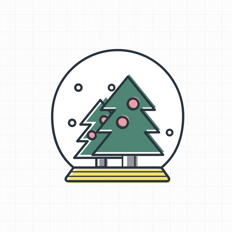 Vector gratuito vector de icono de bola de nieve de navidad