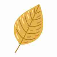 Vector gratuito vector de icono de hoja amarilla de otoño aislado