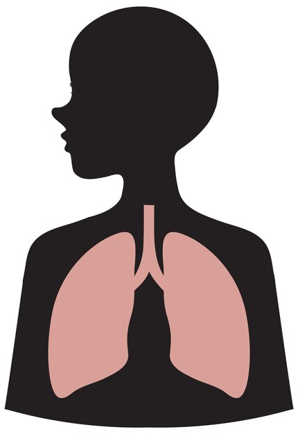 Vector de icono humano de pulmones