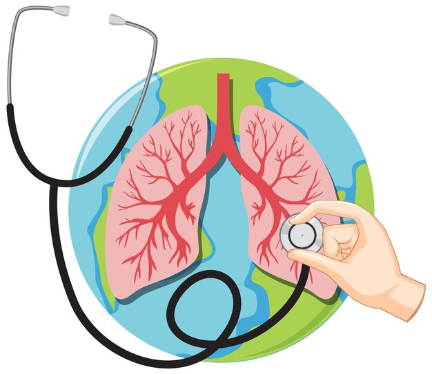 Vector de icono humano de pulmones