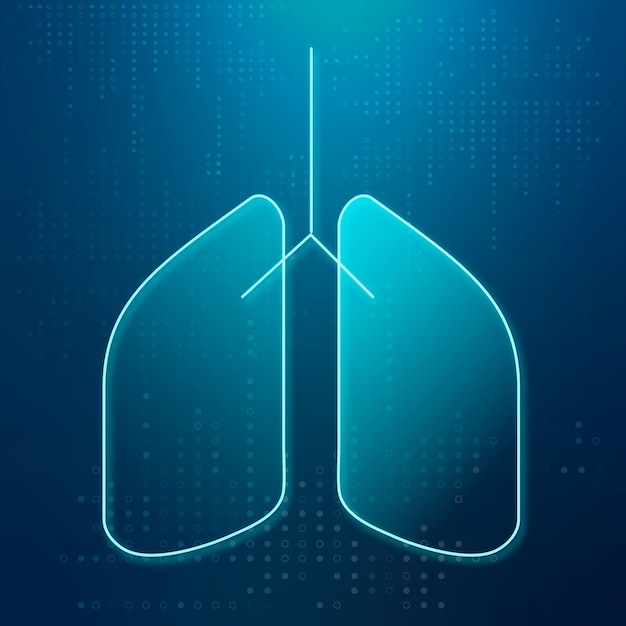 Vector de icono de pulmones para cuidado de la salud inteligente del sistema respiratorio