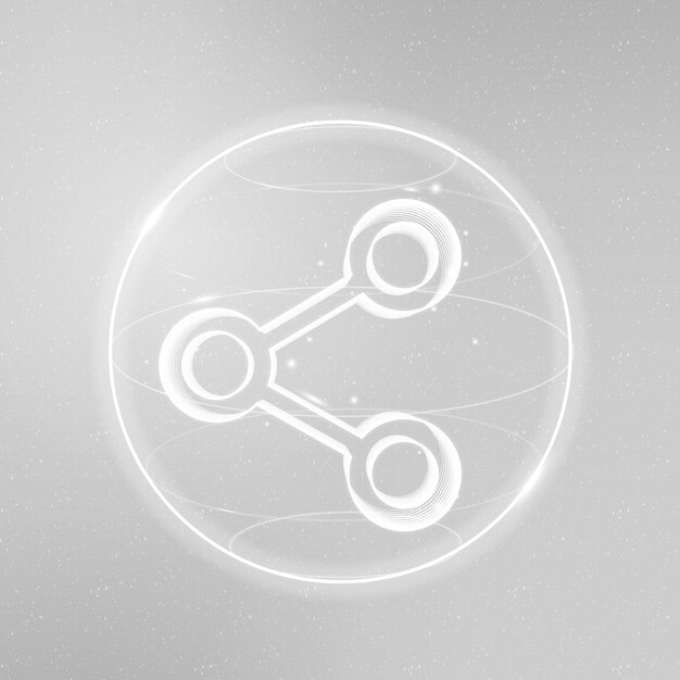 Vector de icono de tecnología de conectividad digital en blanco sobre fondo degradado