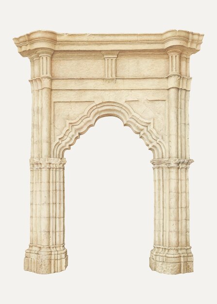 Vector de ilustración de arco vintage, remezclado de la obra de arte de Rose Campbell – Gerke