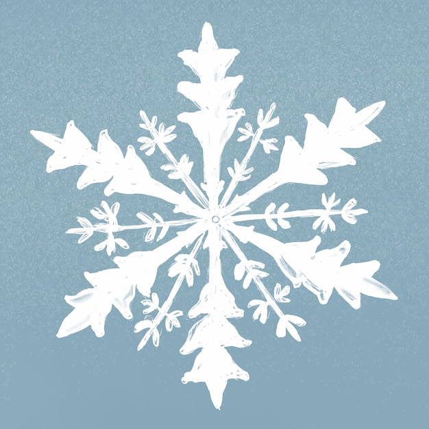 Vector gratuito vector de ilustración de copo de nieve de invierno sobre fondo azul