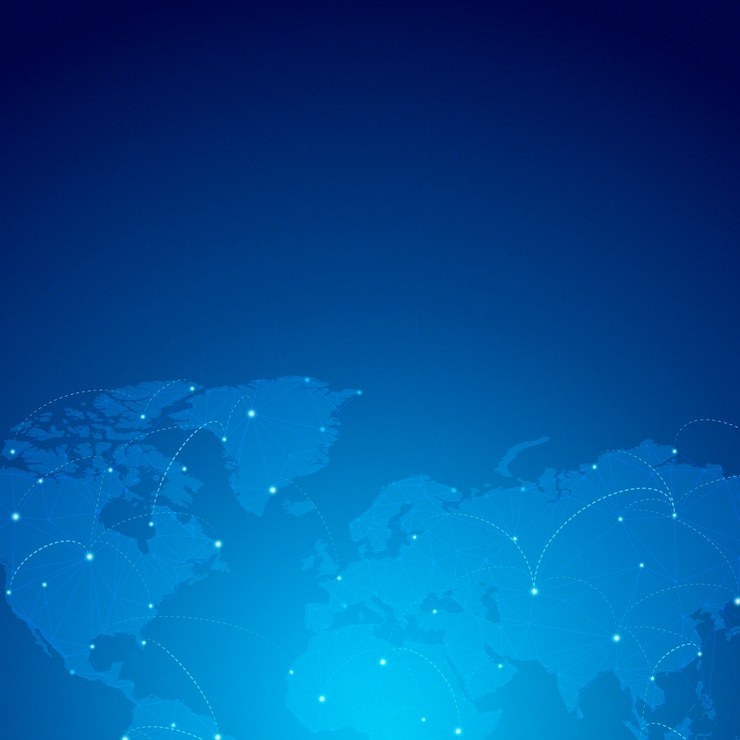 Vector gratuito vector de ilustración de fondo azul de conexión en todo el mundo