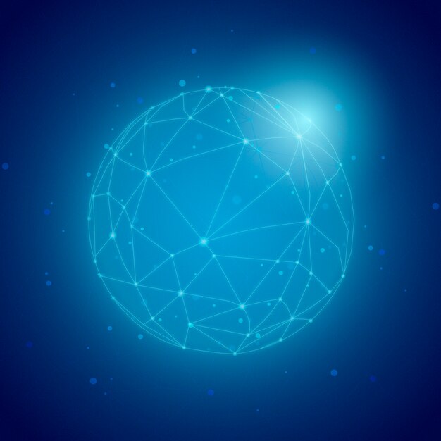 Vector de ilustración de fondo azul de conexión en todo el mundo