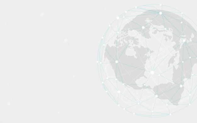Vector de ilustración de fondo gris de conexión mundial