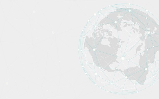 Vector de ilustración de fondo gris de conexión mundial