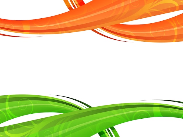 Vector gratuito vector de ilustración de fondo moderno de estilo de onda de tema tricolor indio