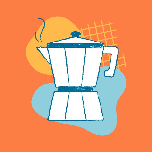 Vector de ilustración funky de elemento de diseño de café y café