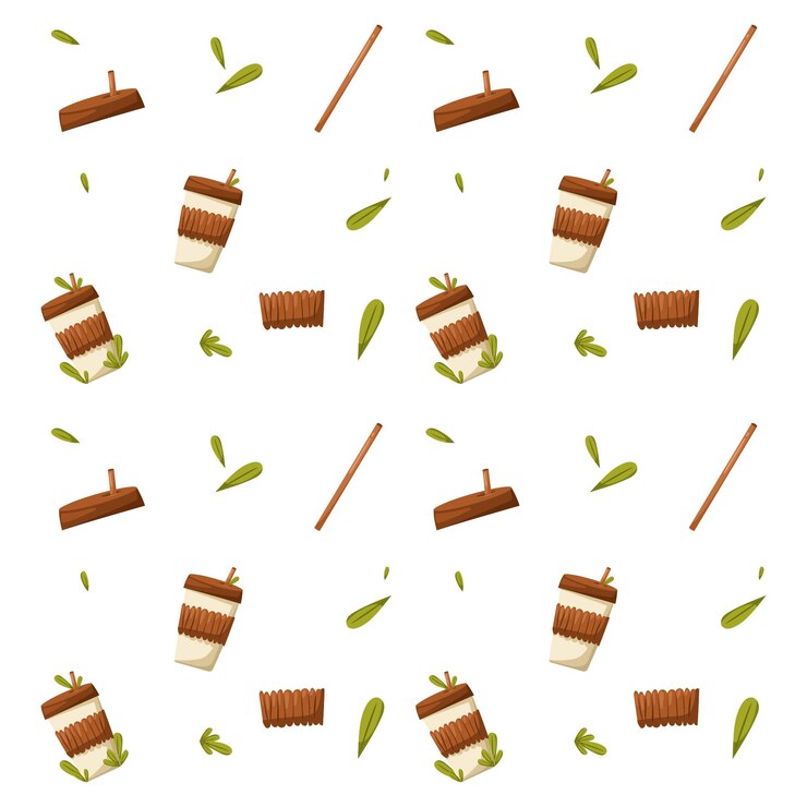 Vector gratuito vector de ilustración del patrón de la taza de café