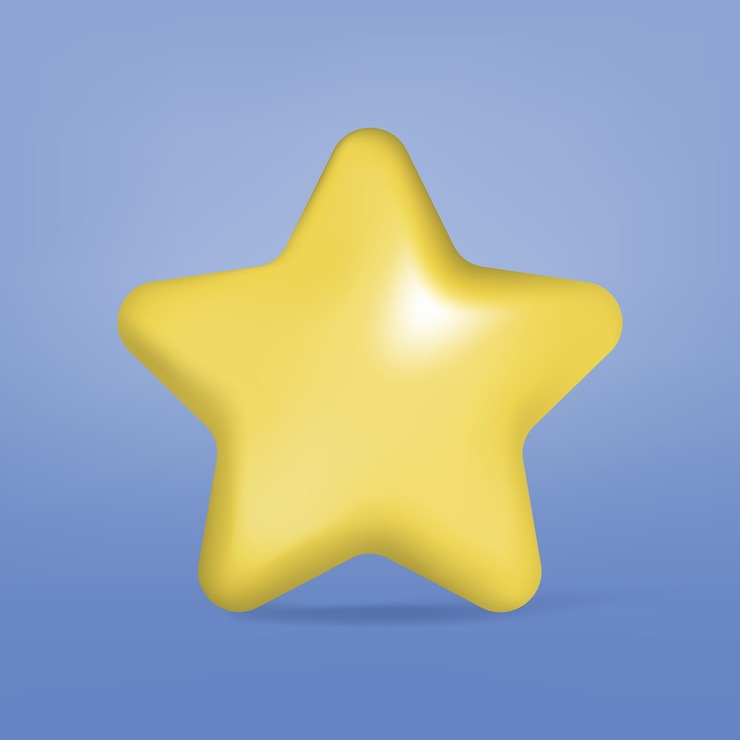 Vector gratuito vector de ilustración de símbolo de estrella 3d símbolo de icono de estrella de oro medel