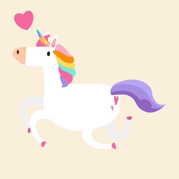 Vector de ilustración de unicornio mágico del arco iris