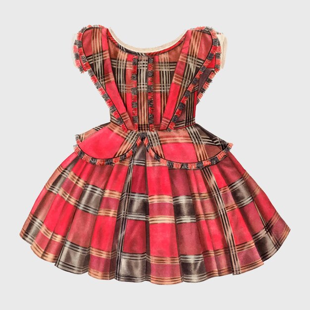 Vector de ilustración vintage de vestido de niña, remezclado de la obra de arte de Virginia Berge.