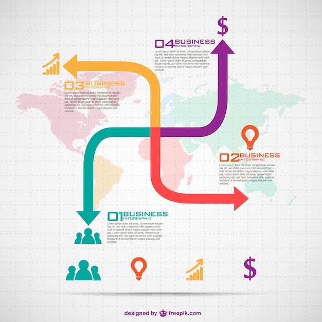 Vector de infografía con flechas