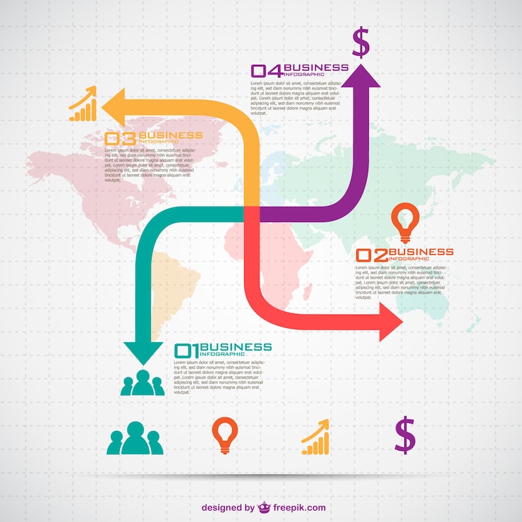 Vector gratuito vector de infografía con flechas