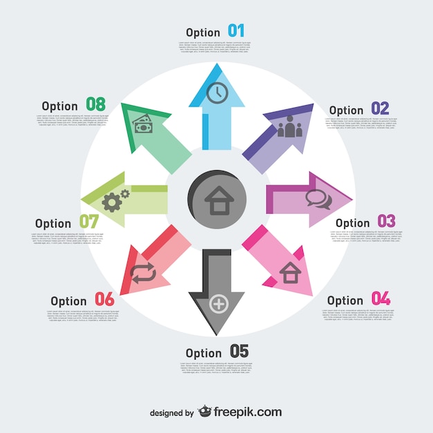 Vector de infografía con flechas