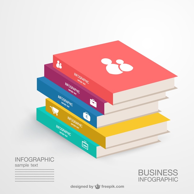 Vector de infografía con libros