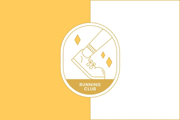 Vector de insignia de elemento de diseño de fitness de club de correr